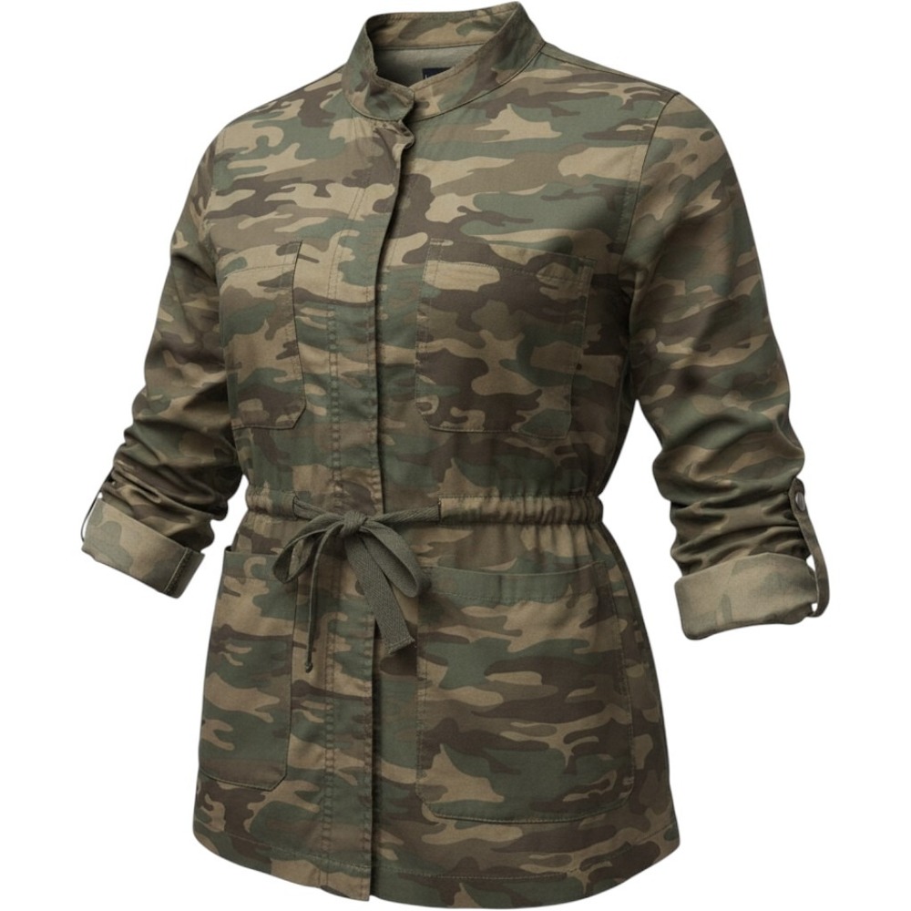 NWT Social Standard by Sanctuary XL Camo Tencel Utility Safari Jacket
